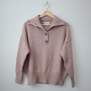 &merci Quarter Button Collared Sweater